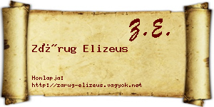 Zárug Elizeus névjegykártya